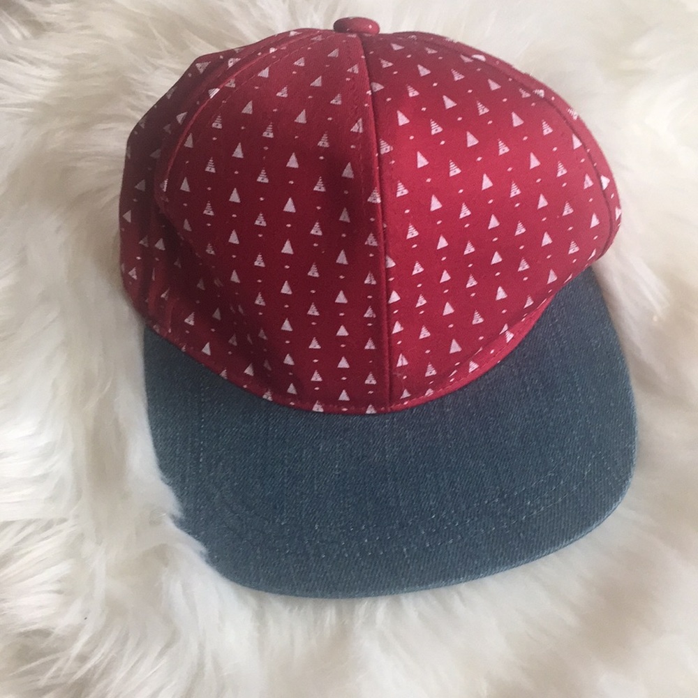 Top man cap demin and red snap back